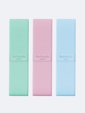 BetterMe Pastel Resistance Band Set- w/ Breathable Carrying Case